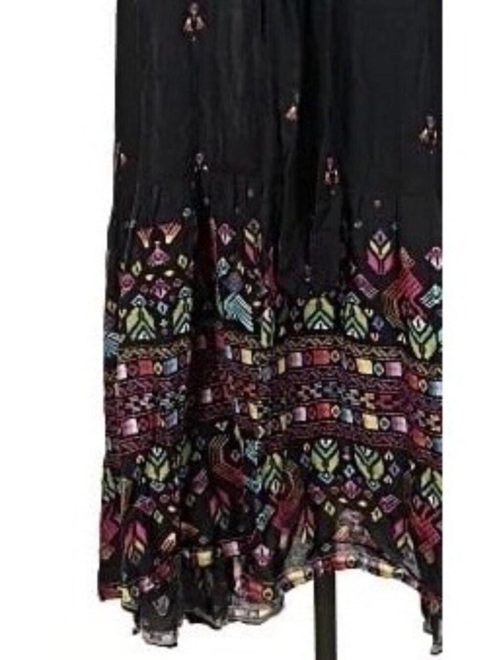 Jens Pirate Booty Black Tie Waist V-Neck Maxi Dress S| Cottagecore Coastal Boho - Picture 10 of 15